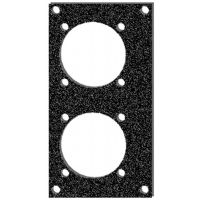 Čelní deska kovová 2x zásuvka Chassis 3HEx1BE Čelní deska kovová 2x zásuvka Chassis 3HEx1BE