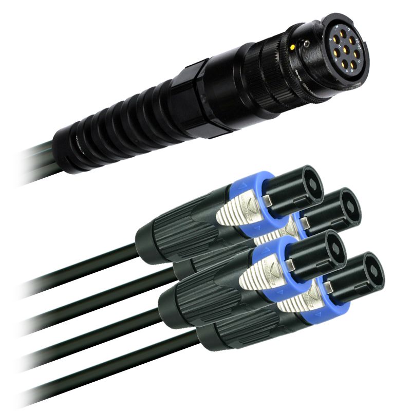 Reproduktorový kabel 4x 2x2,5 mm2  spojka LK-8-FORS - 4x Speakon NLT4FX-BAG  (1,0m - 3m) Reproduktorový kabel 4x 2x2,5 mm2  spojka LK-8-FORS - 4x Speakon NLT4FX-BAG  (1,0m - 3m)